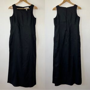 Valerie Stevens‎ Black Euro Summer Linen Maxi Dress Size 4